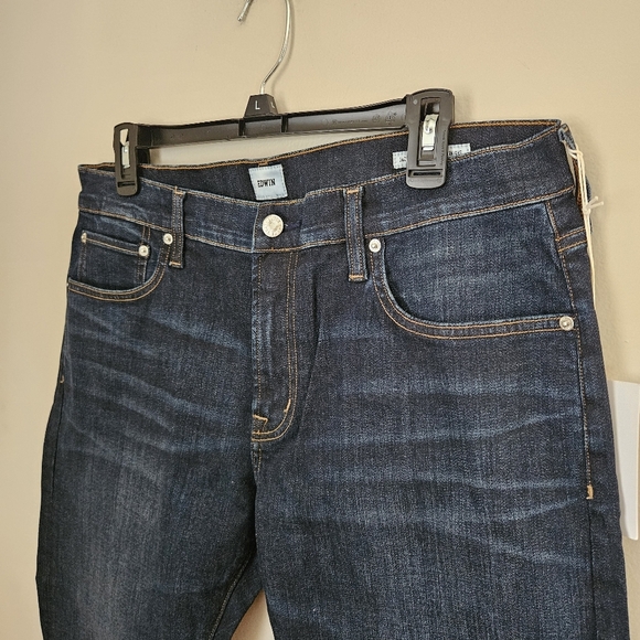 Edwin Jeans Jace Straight Cooper Blue Denim Casual Neutral Classic Medium - Picture 3 of 14